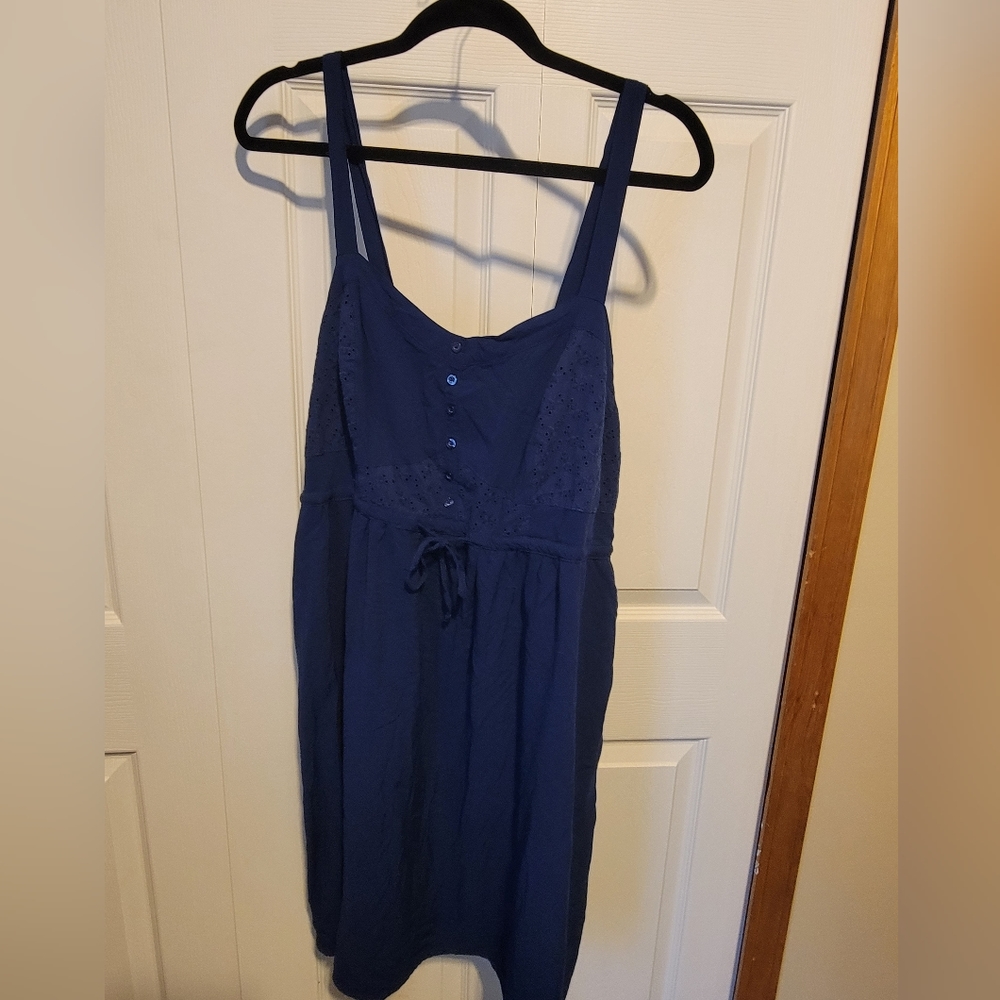 torrid Navy Blue Eyelet Midi Dress